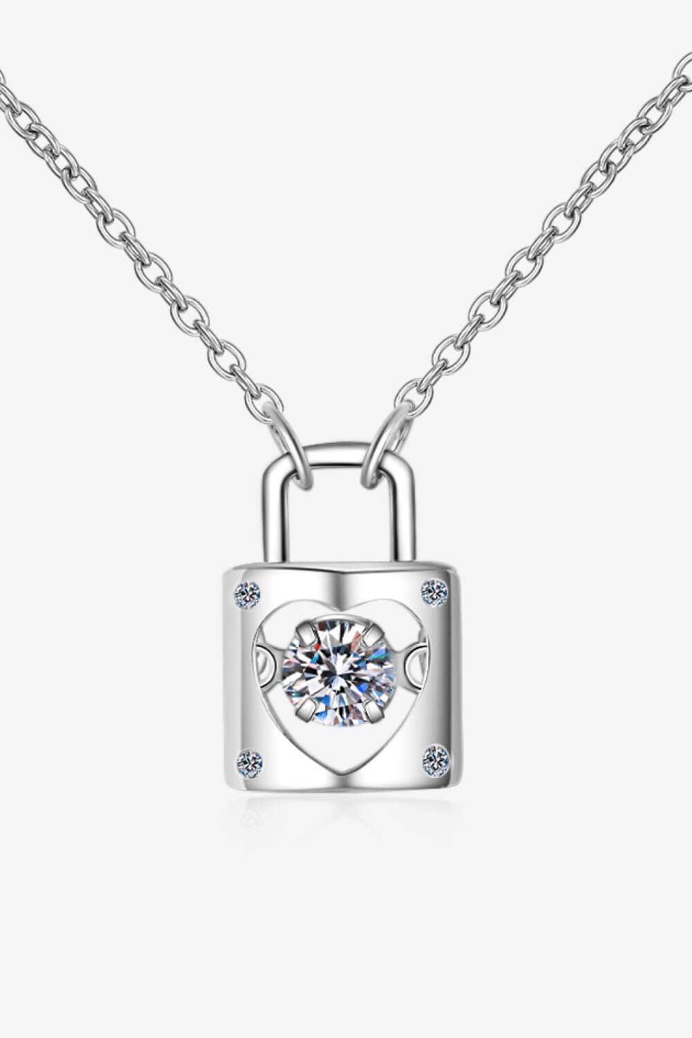 Adored Moissanite Lock Pendant Necklace - Ultim8 Designs 4 U