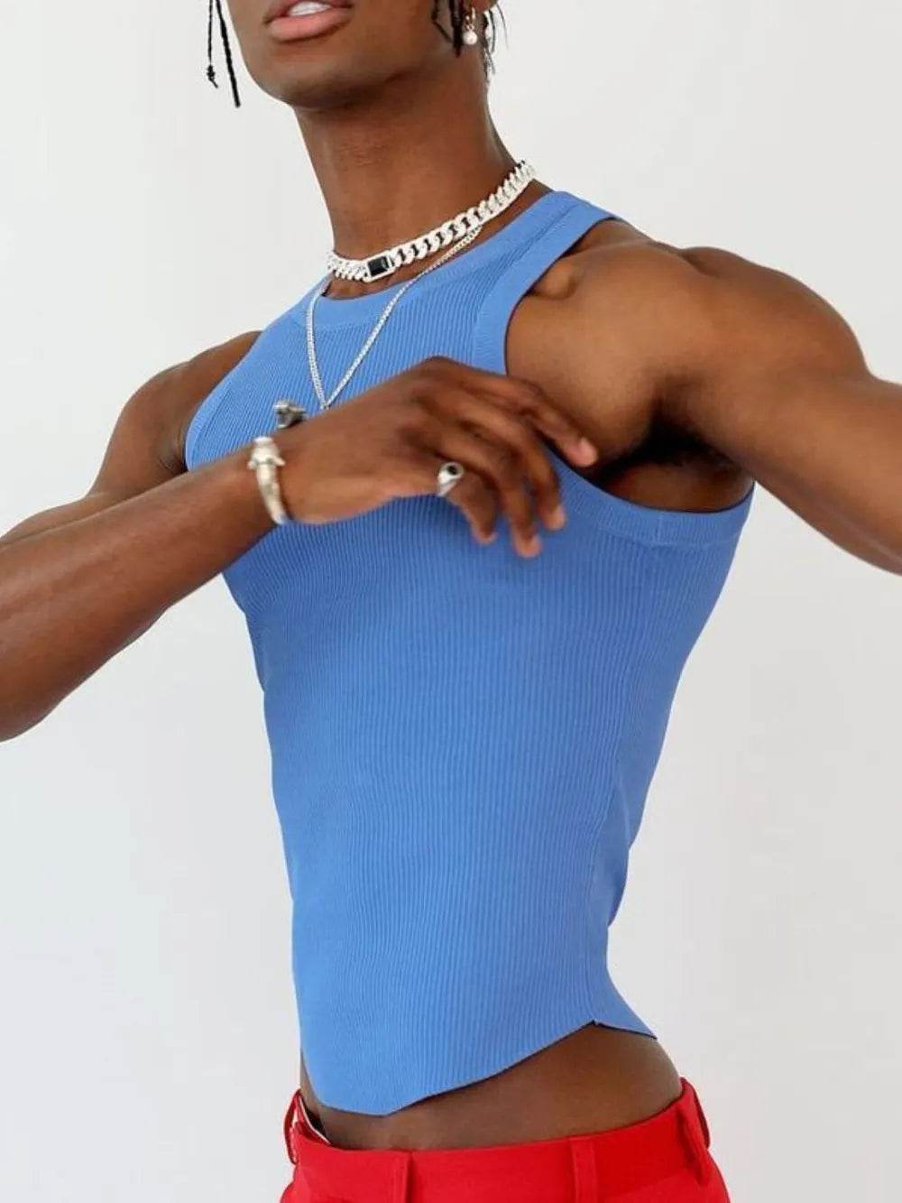 Men's Semi Cropped Full Size Round Neck Tank Plus Size - Ultim8 Designs 4 U