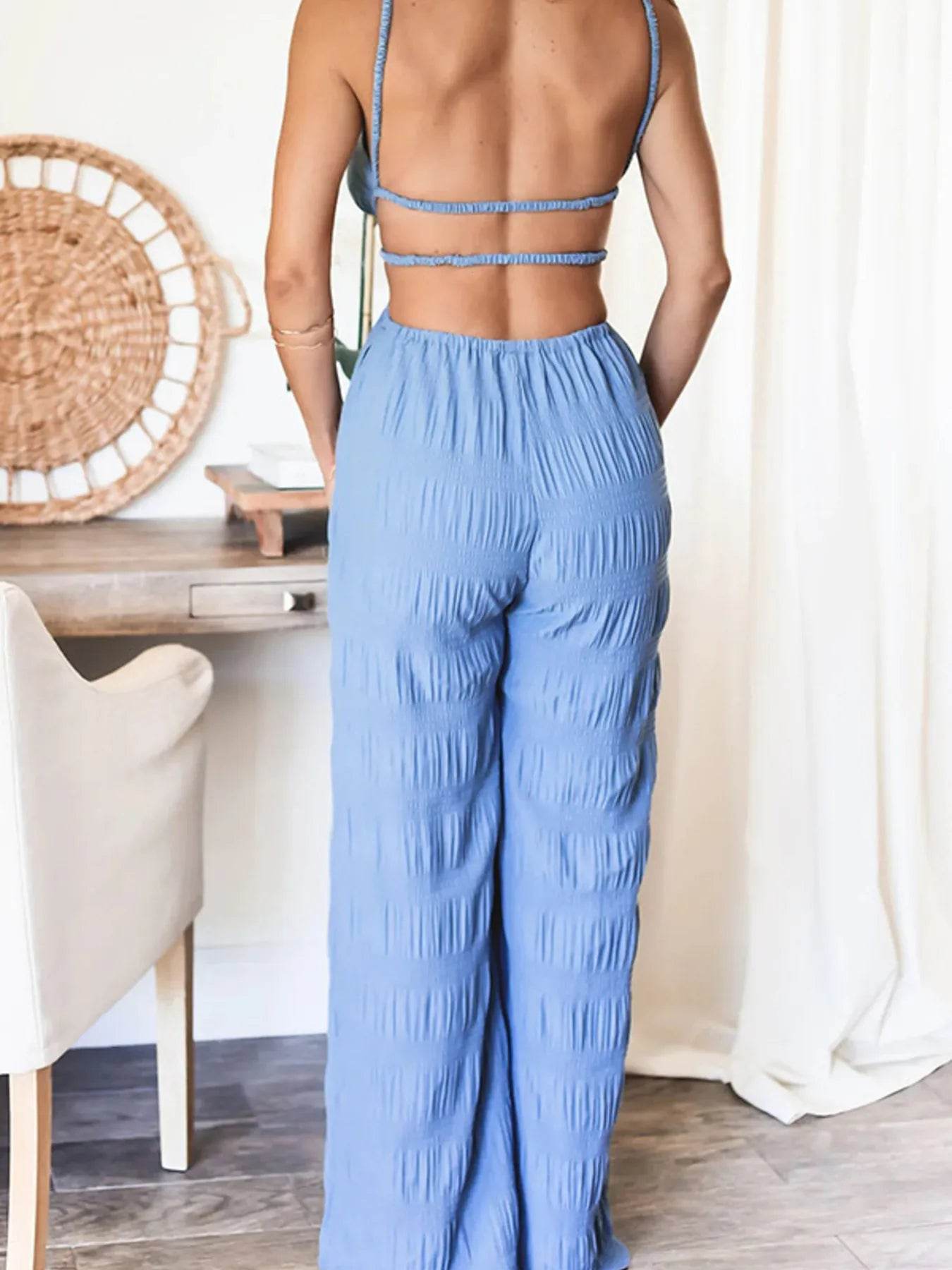 Cut-Out Wide Leg Jumpsuit - Ultim8 Designs 4 U