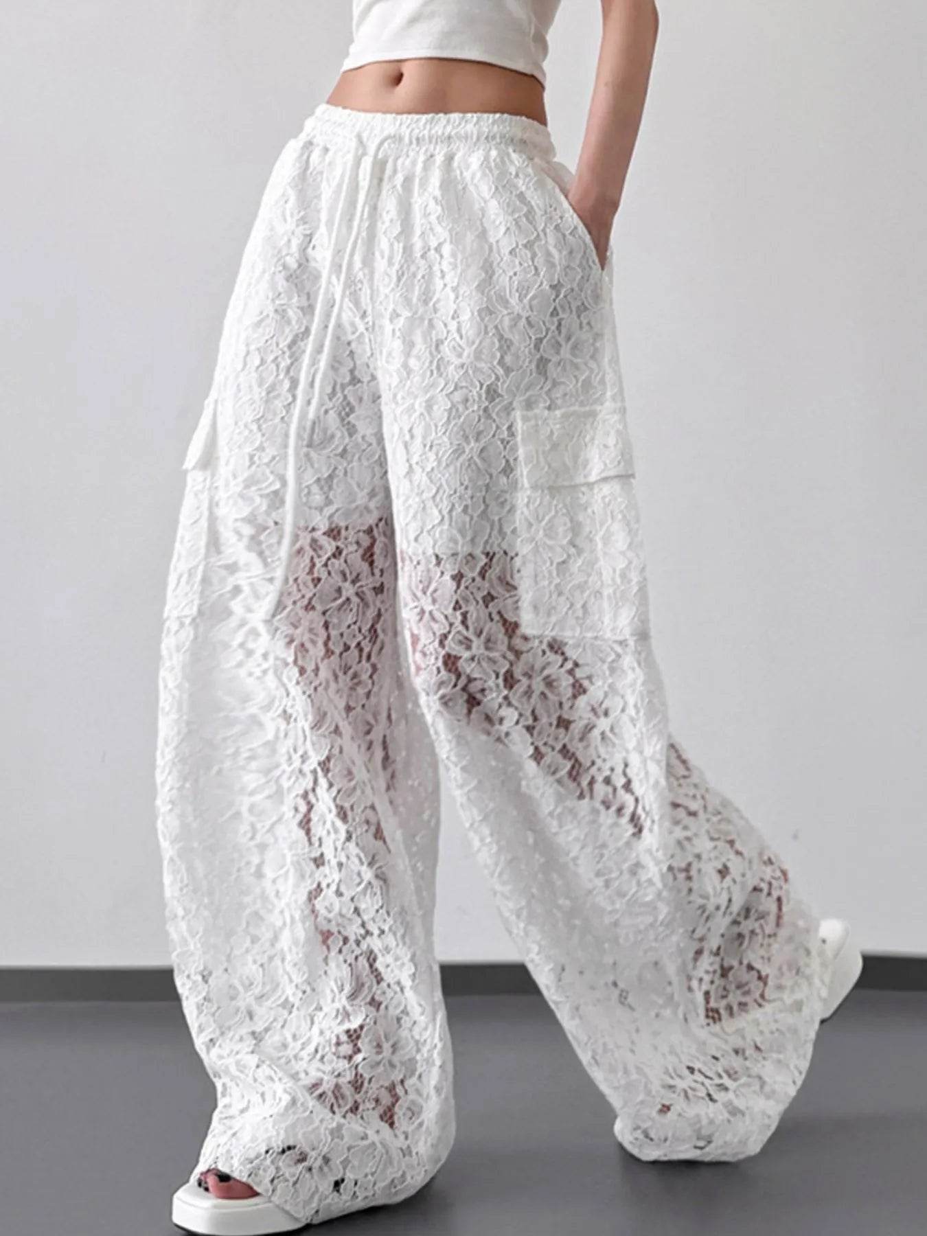 Lace Wide Leg Pants - Ultim8 Designs 4 U