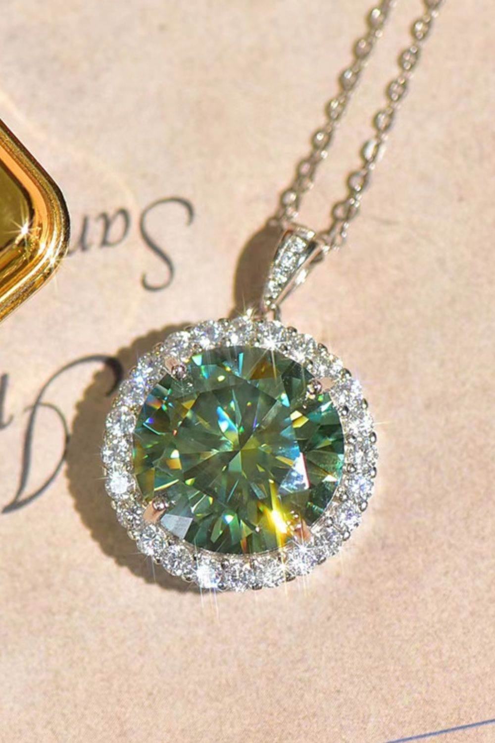 10 Carat Moissanite Pendant Platinum-Plated Necklace - Ultim8 Designs 4 U