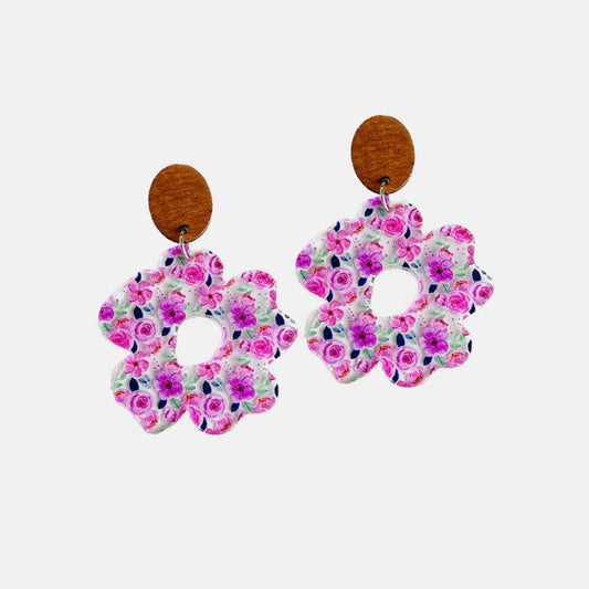Flower Shape Acrylic Dangle Earrings - Ultim8 Designs 4 U