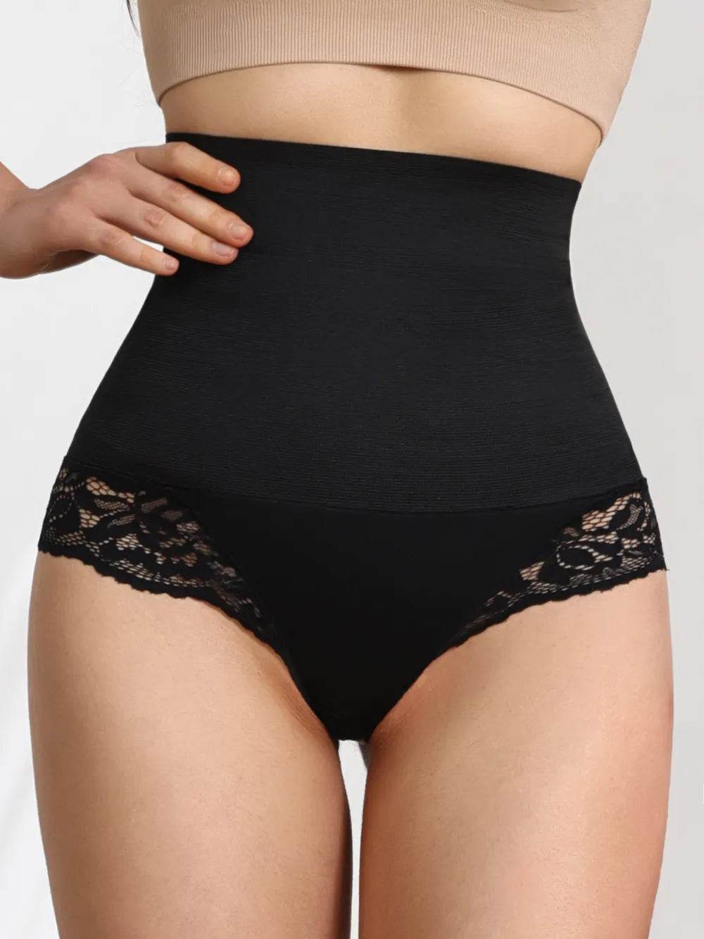 Lace Detail High Waist Shaping Panty - Ultim8 Designs 4 U