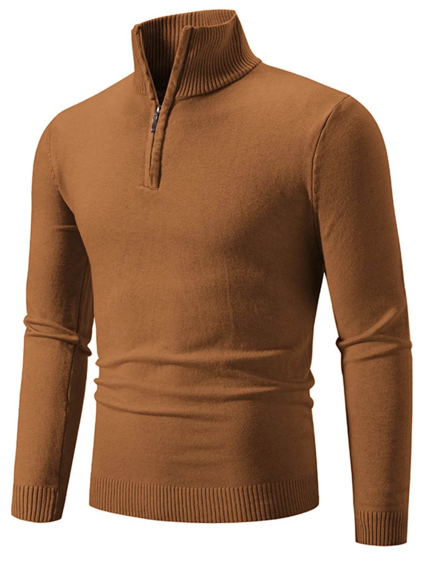 Men's Plus Size Quarter-Zip Turtleneck Sweater - Ultim8 Designs 4 U