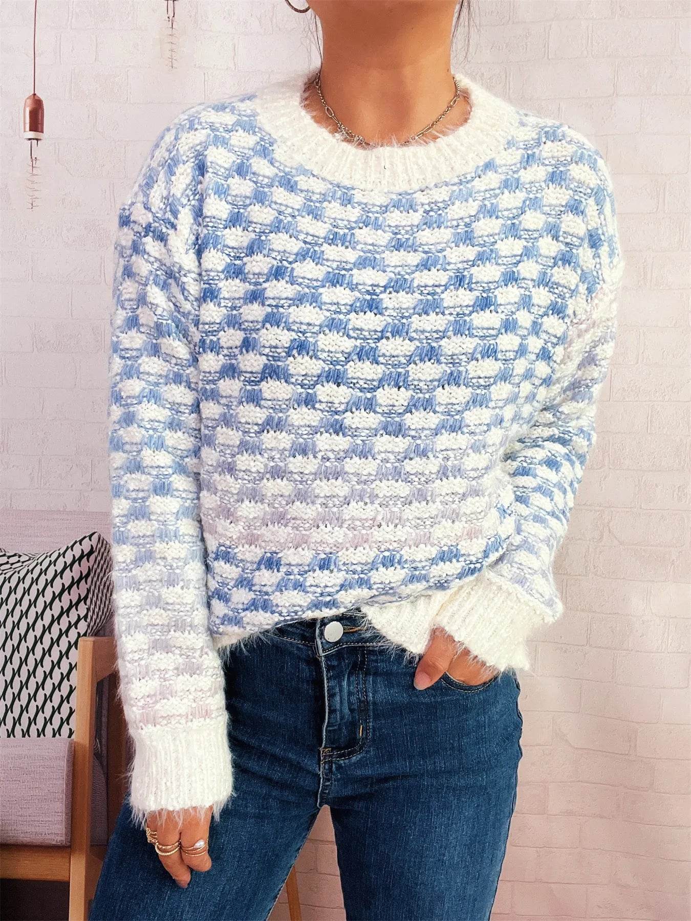 Rainbow Gradient Round Neck Sweater - Ultim8 Designs 4 U