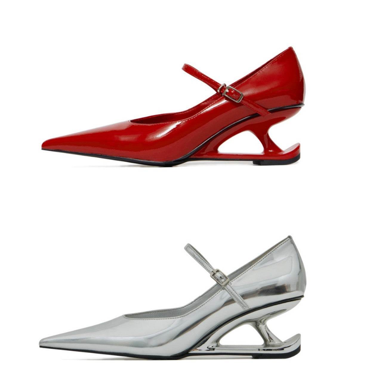 Heel Mary Jane Leather Shoes - Ultim8 Designs 4 U