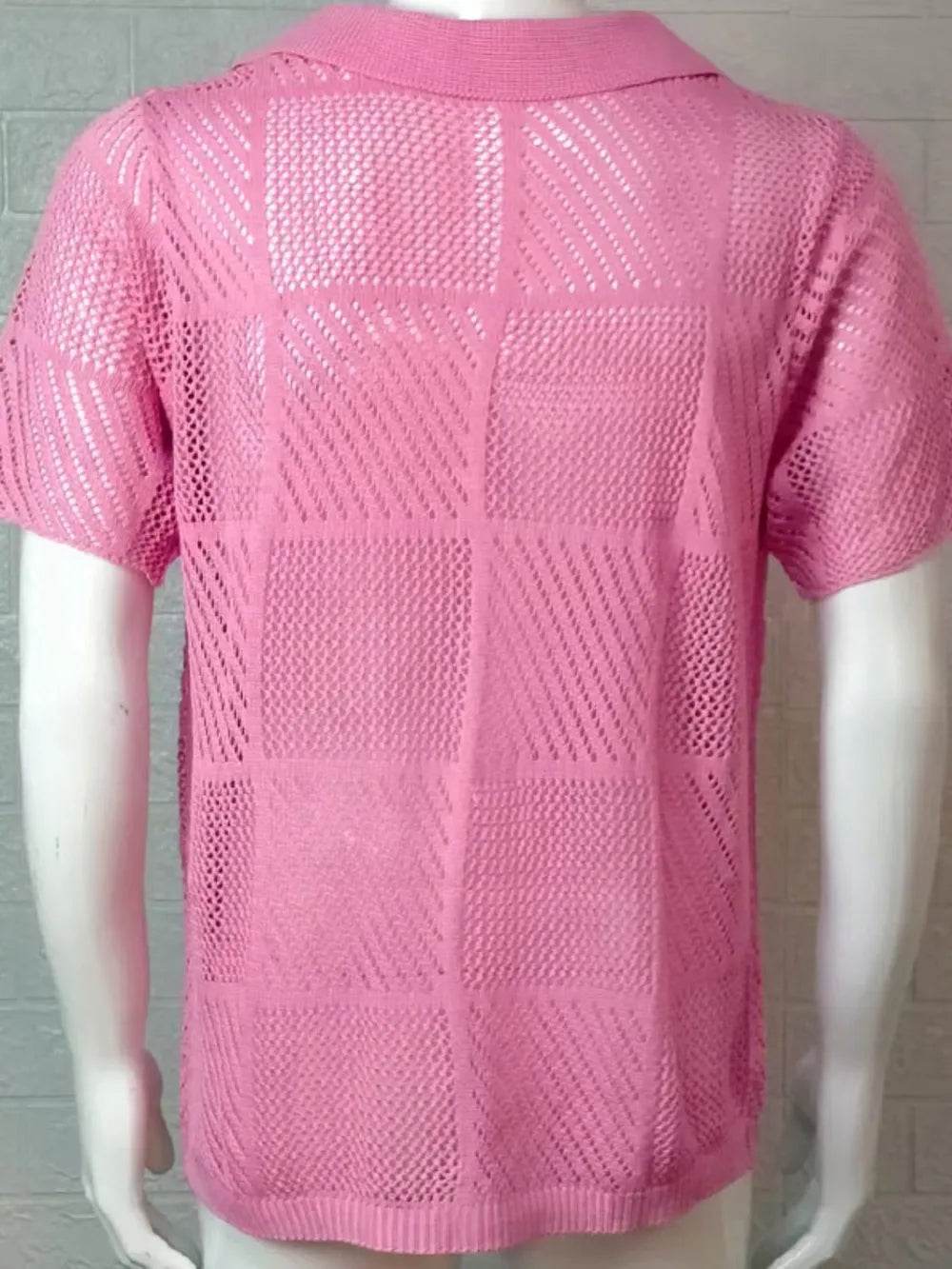 Men's Button Down Checkered Eyelet Shirt - Ultim8 Designs 4 U