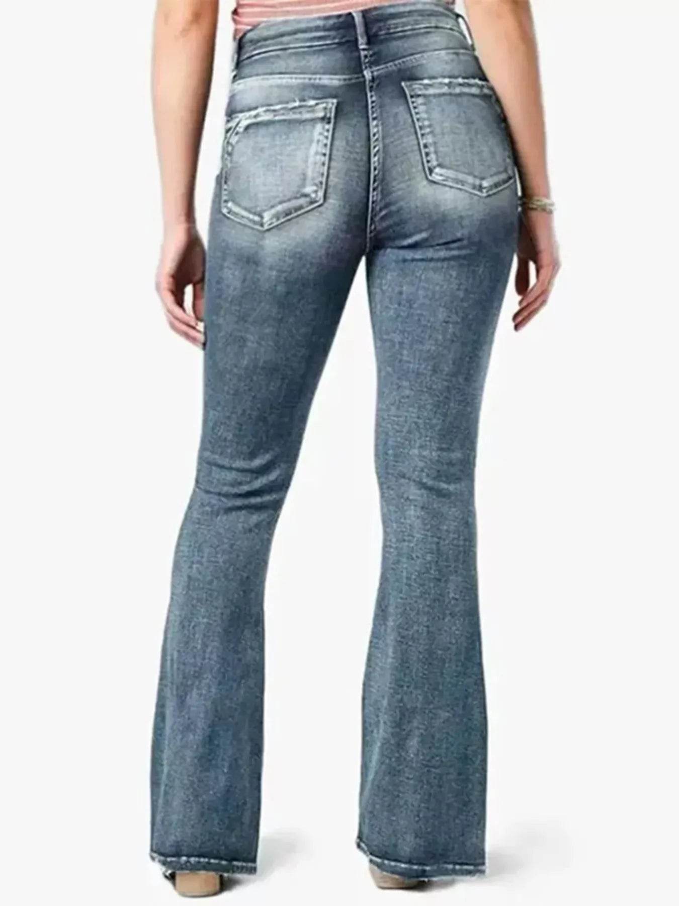 Full Size Vintage Wash Flare Jeans Plus Size - Ultim8 Designs 4 U