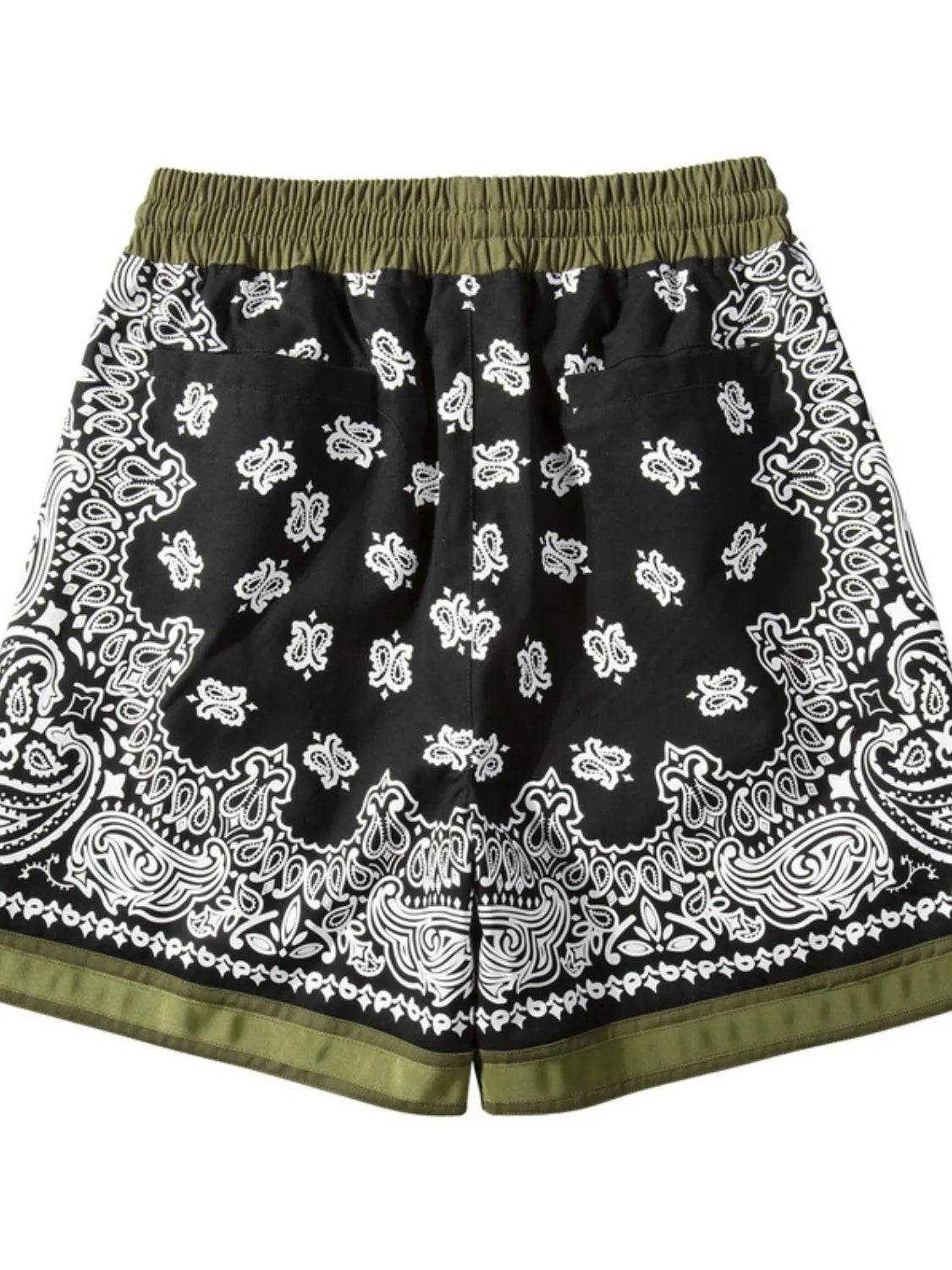 Men's Drawstring Printed Shorts with Pockets - Ultim8 Designs 4 U