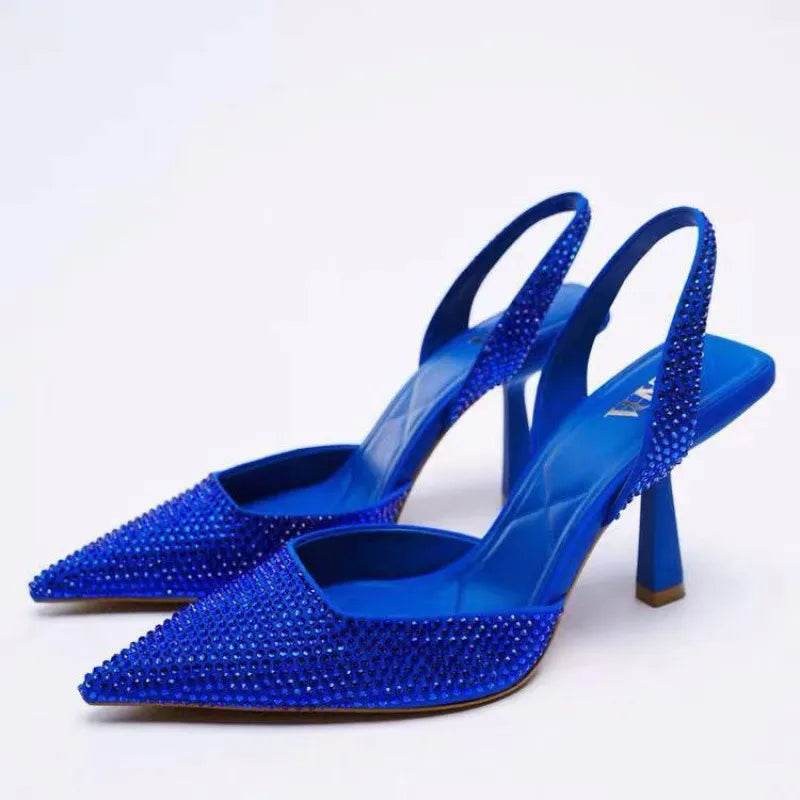 Rhinestone Slingback High Heel Pumps - Ultim8 Designs 4 U