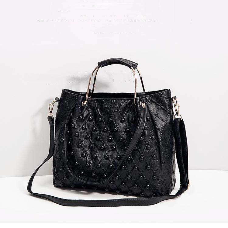 Soft Leather Diamond Rivet Handbag - Ultim8 Designs 4 U