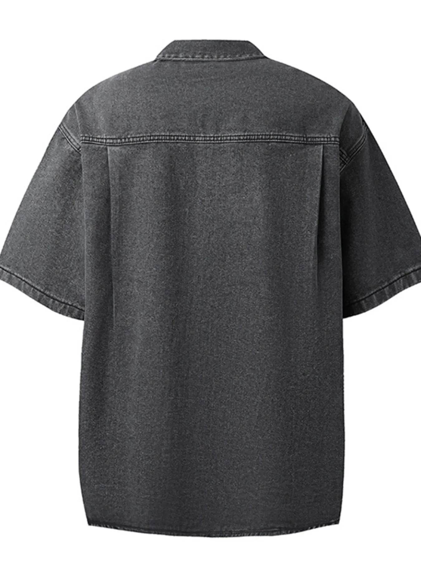Men's Washed Short Sleeve Denim Shirt - Ultim8 Designs 4 U