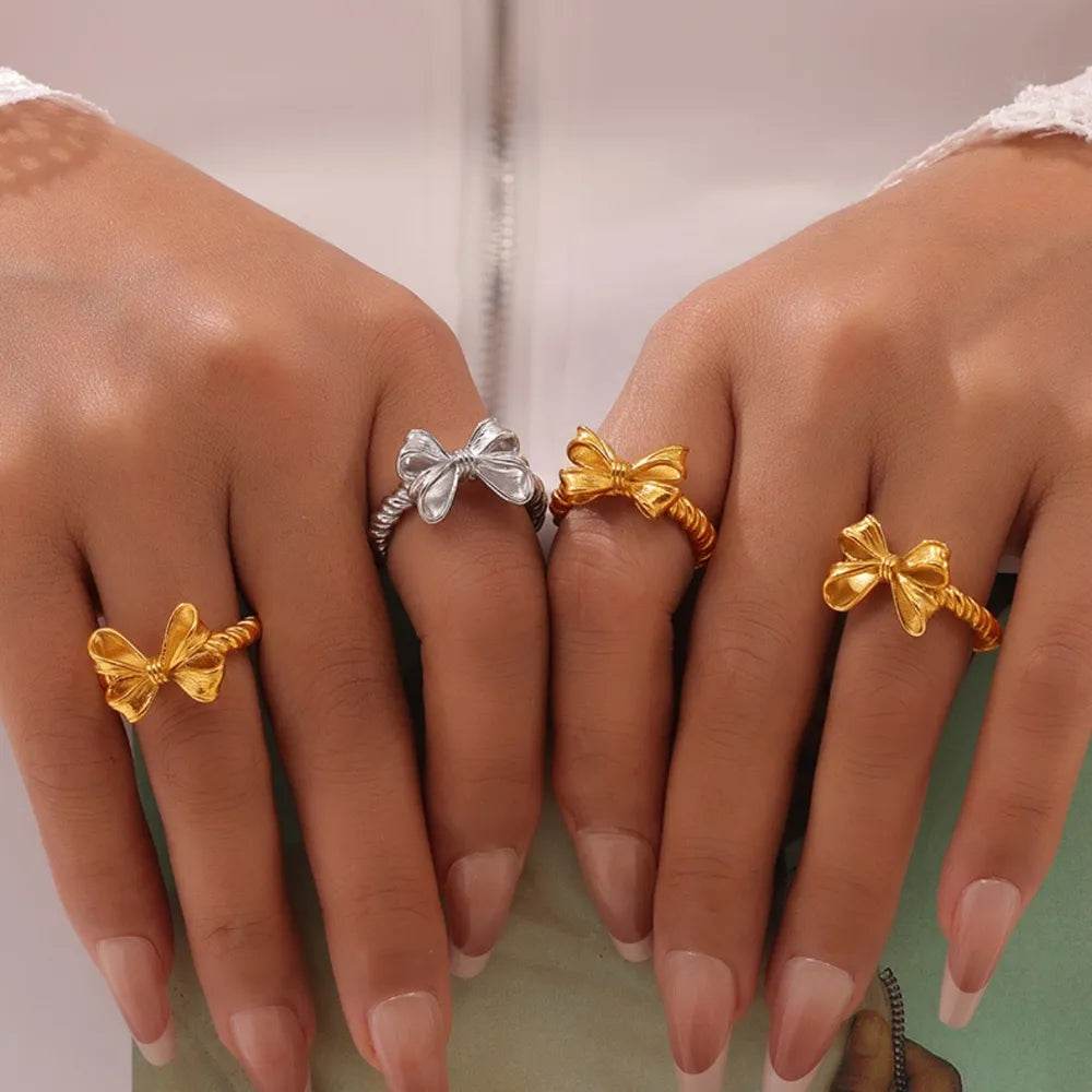 Twisted Titanium Steel Bow Ring - Ultim8 Designs 4 U