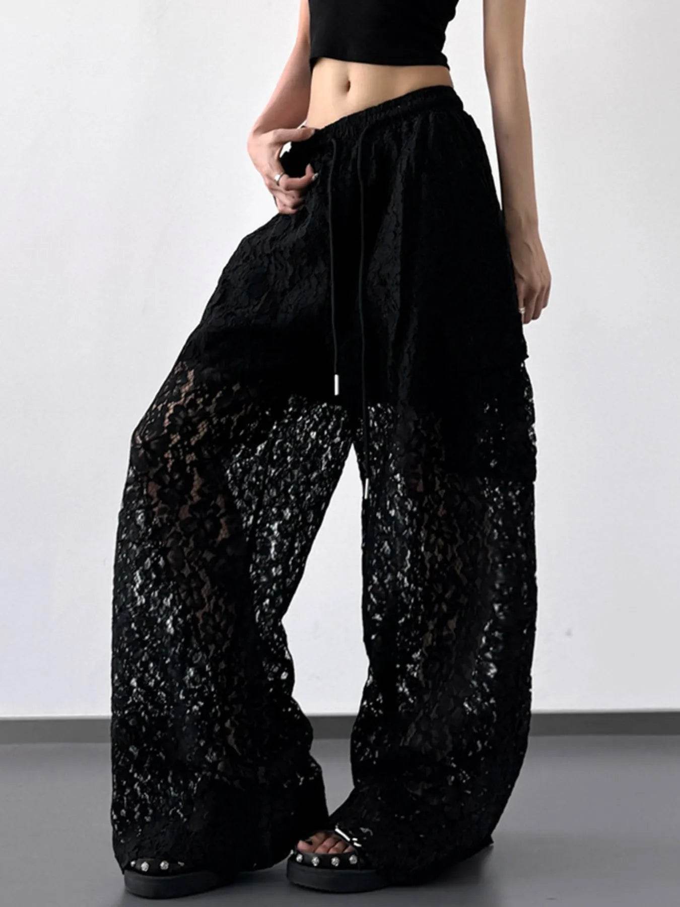 Lace Wide Leg Pants - Ultim8 Designs 4 U