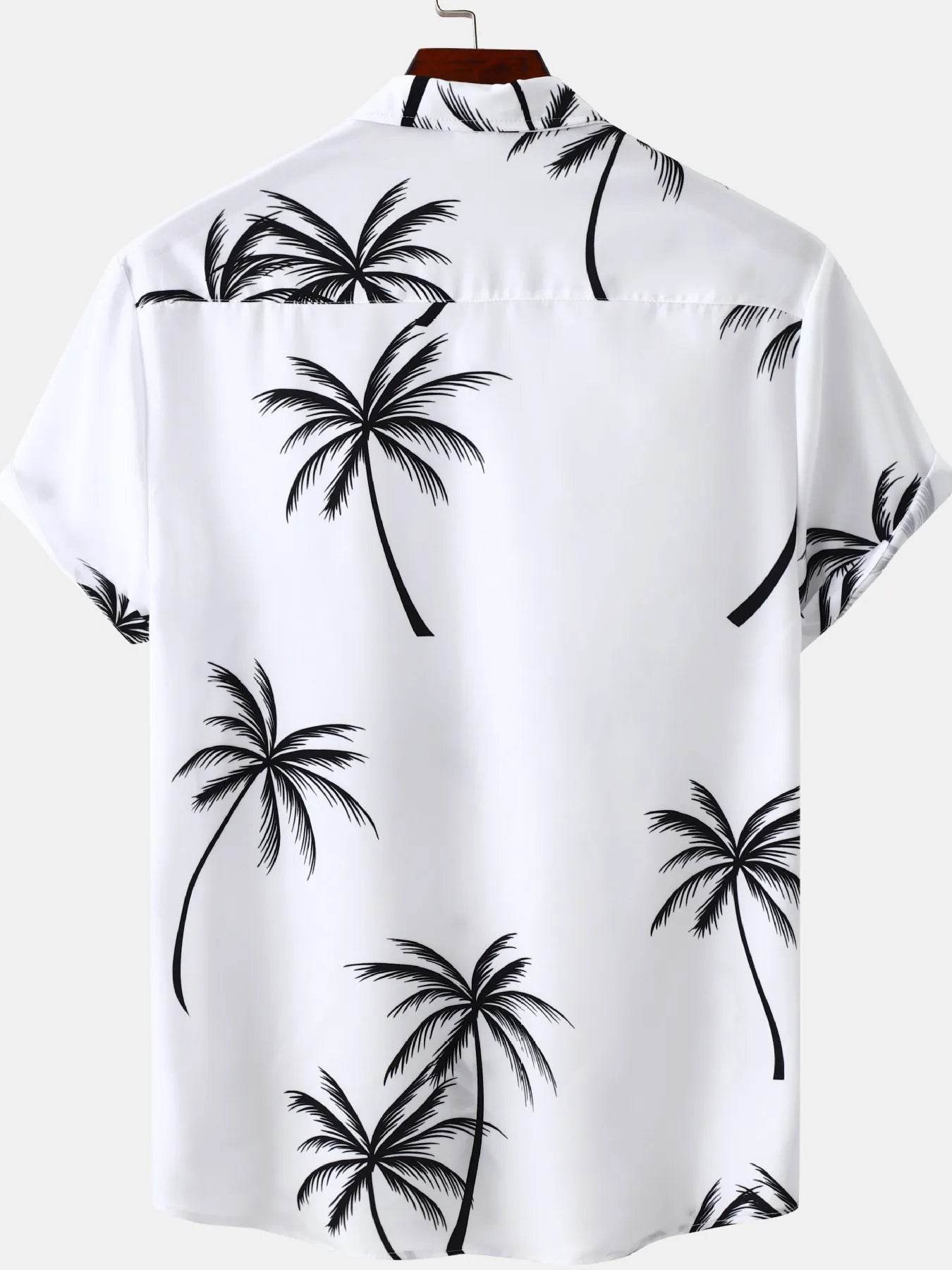 Men's Plus Size Tropical Palm Print Short Sleeve Button Down Shirt - Ultim8 Designs 4 U