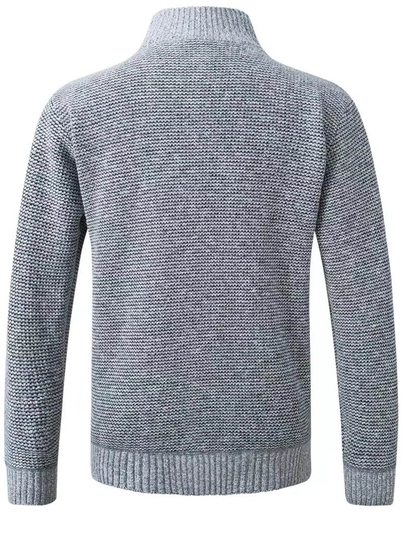 Men's Plus Size Quilted Panel Zip-Up Sweater Cardigan - Ultim8 Designs 4 U