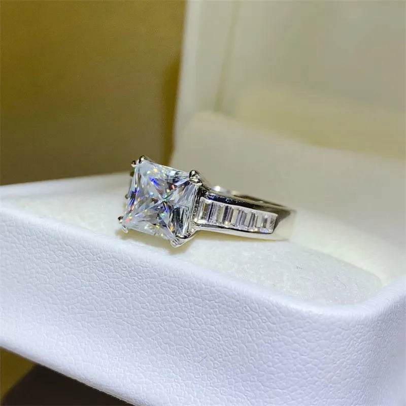 3 Carat Moissanite 925 Sterling Silver Square Shape Ring - Ultim8 Designs 4 U