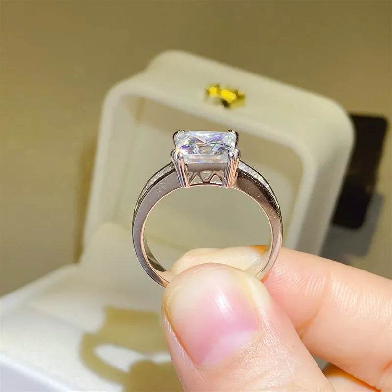 3 Carat Moissanite 925 Sterling Silver Square Shape Ring - Ultim8 Designs 4 U