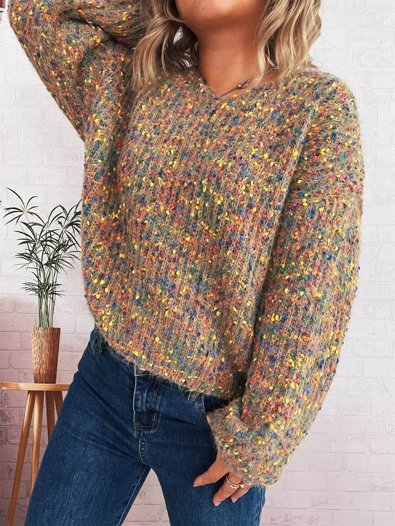 Colorful Long Sleeve Sweater - Ultim8 Designs 4 U