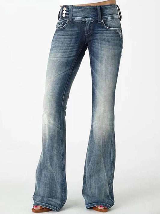 Full Size Vintage Wash Flare Jeans Plus Size - Ultim8 Designs 4 U