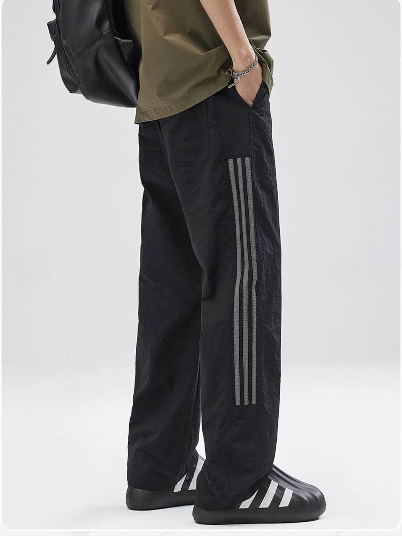 Men's Full Size Striped Wide Leg Pants Plus Size - Ultim8 Designs 4 U