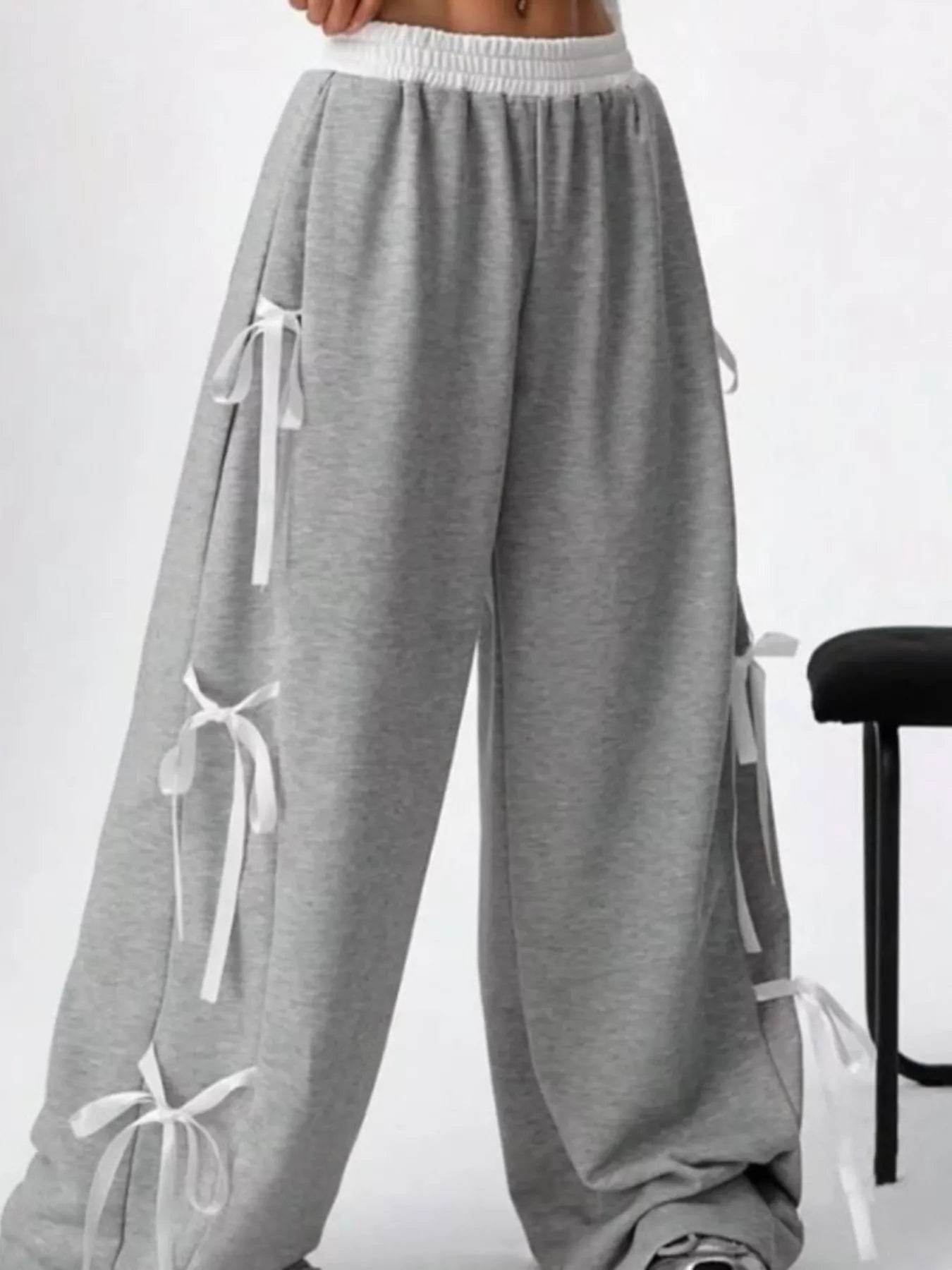 Side Tie Wide Leg Pants - Ultim8 Designs 4 U