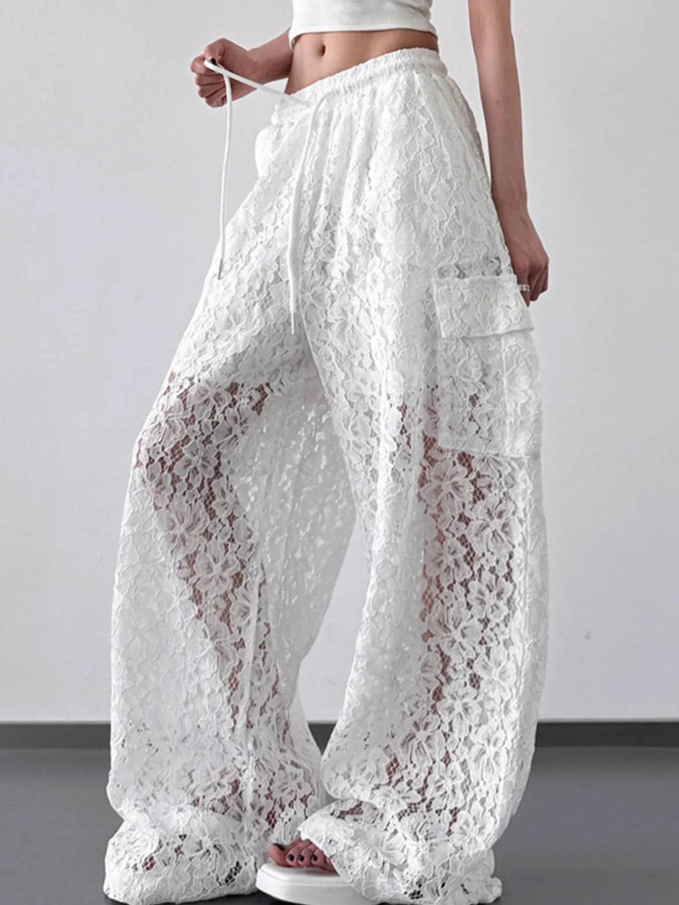 Lace Wide Leg Pants - Ultim8 Designs 4 U