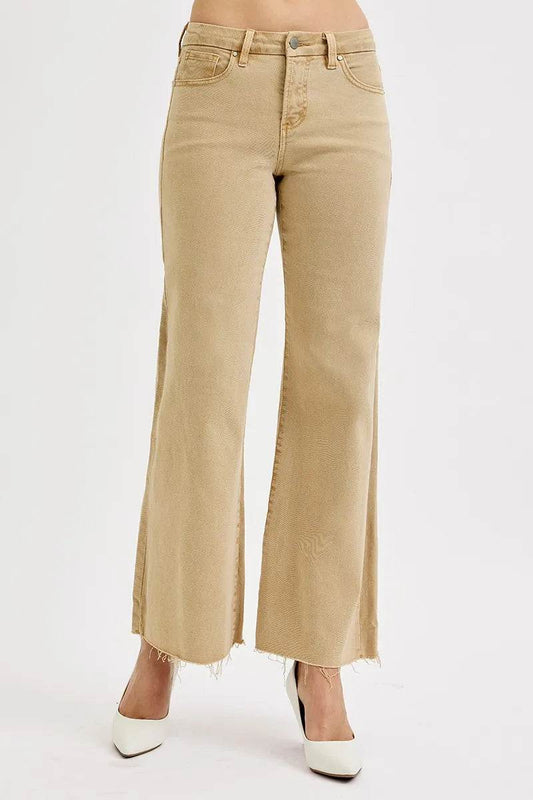 RISEN Full Size Raw Hem Wide Leg Jeans Plus Size - Ultim8 Designs 4 U