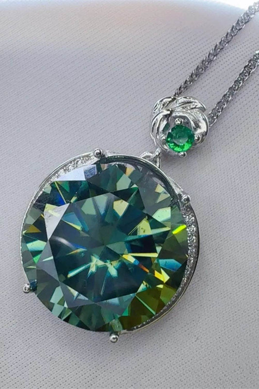 20 Carat Moissanite 925 Sterling Silver Pendant Necklace - Ultim8 Designs 4 U