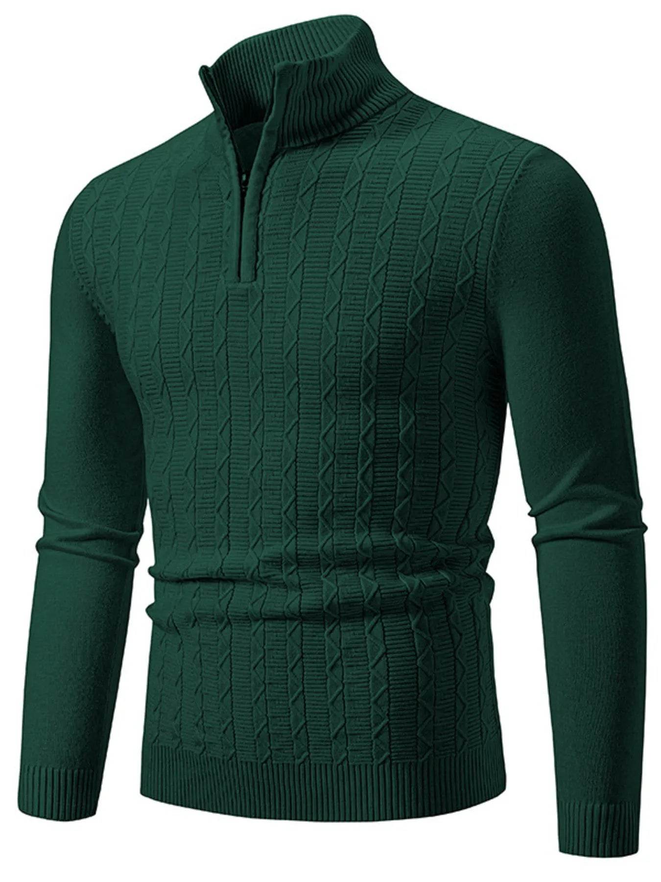 Men's Plus Size Quarter Zip Long Sleeve Sweater - Ultim8 Designs 4 U