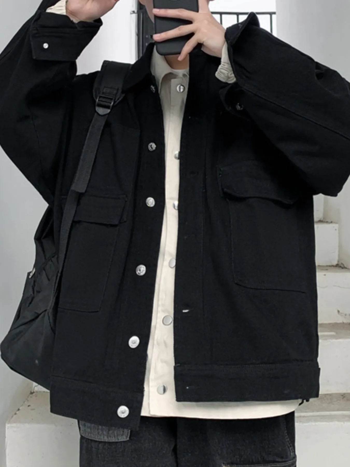 Men's Button Up Drop Shoulder Denim Jacket - Ultim8 Designs 4 U