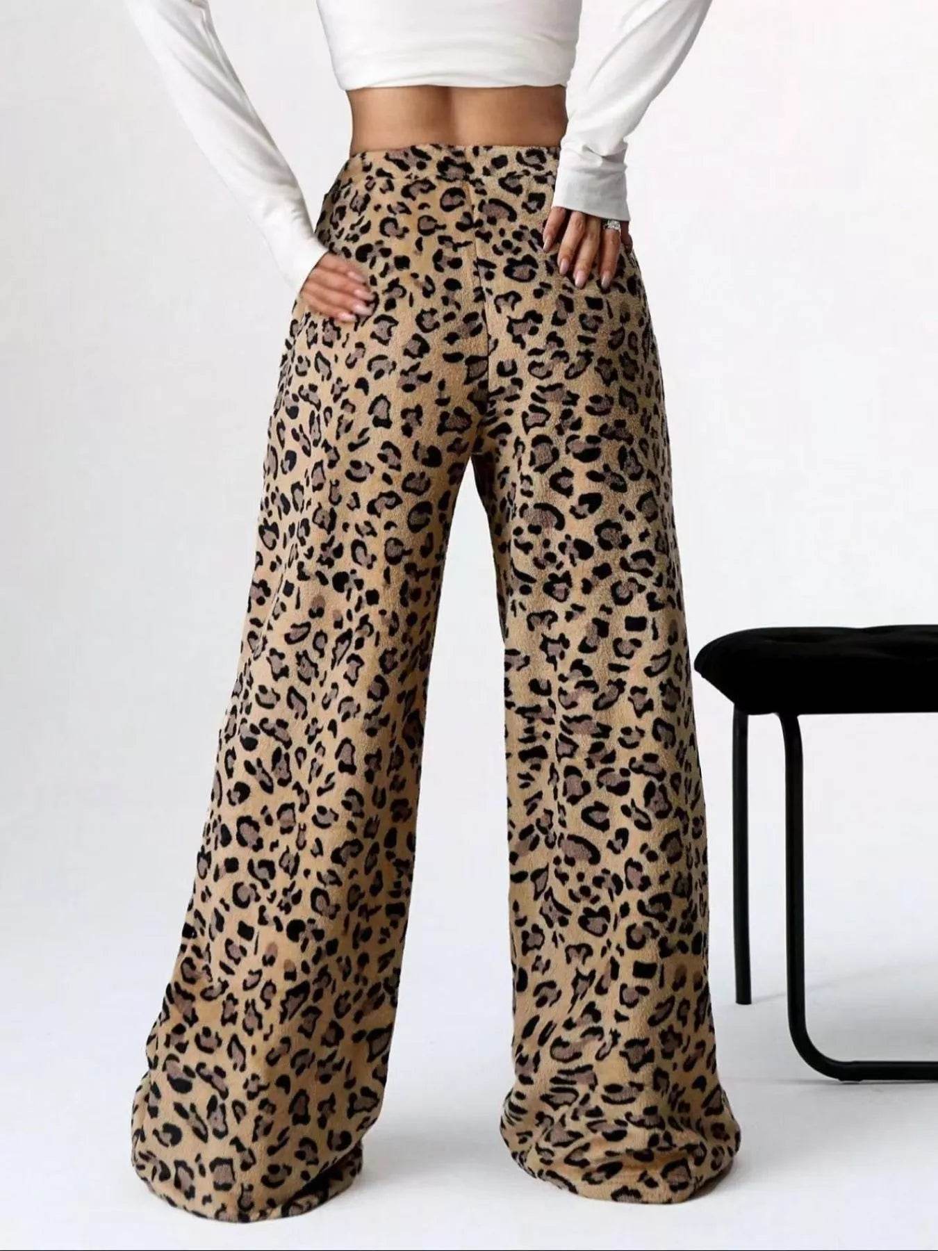Leopard Wide Leg Pants - Ultim8 Designs 4 U