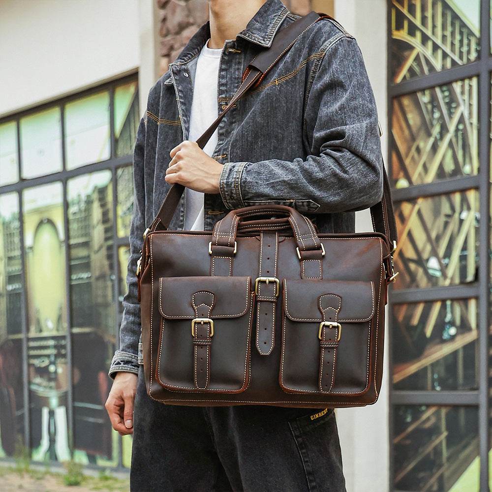 New Genuine Leather Business Bag Handbag - Ultim8 Designs 4 U