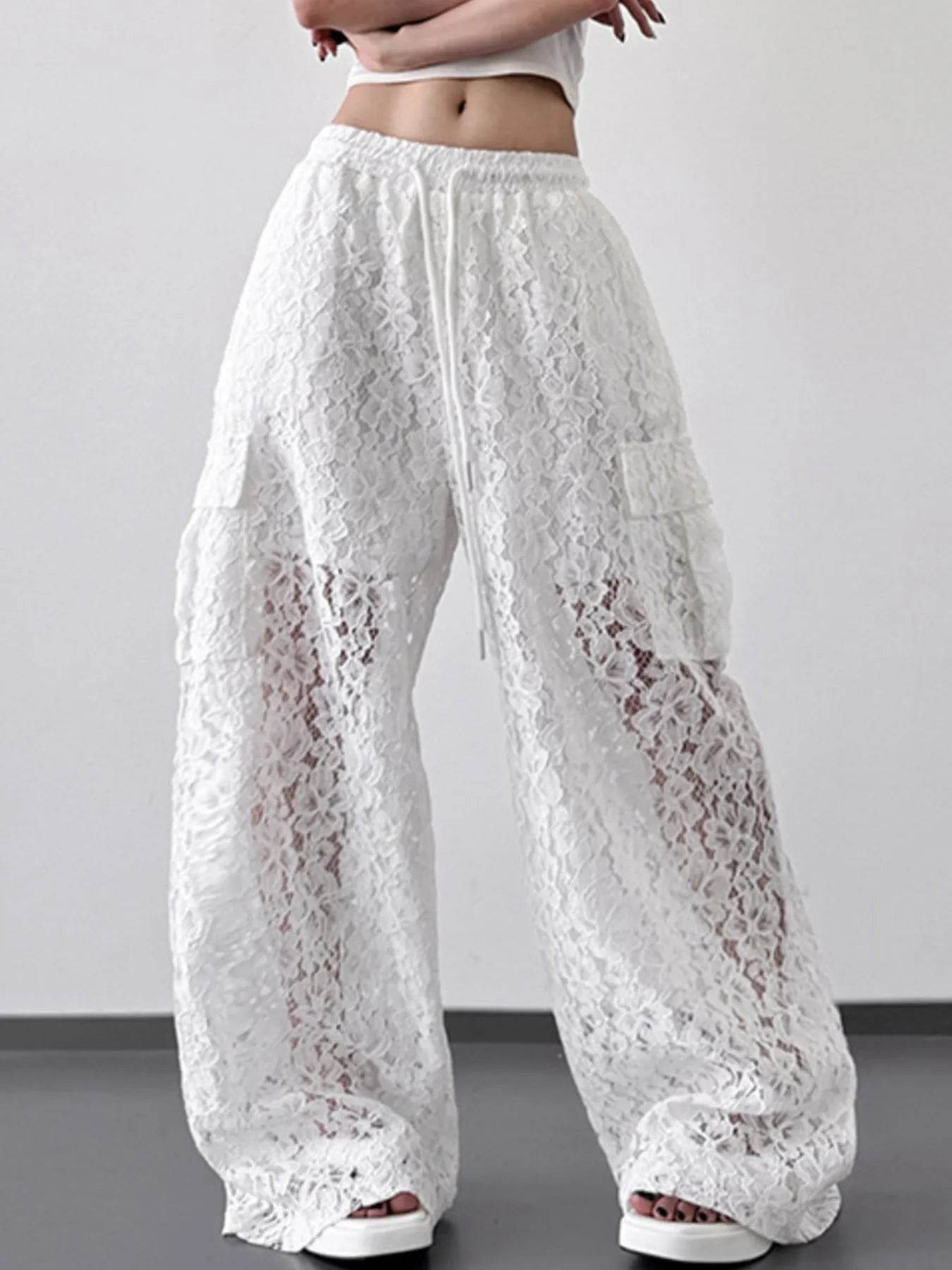Lace Wide Leg Pants - Ultim8 Designs 4 U