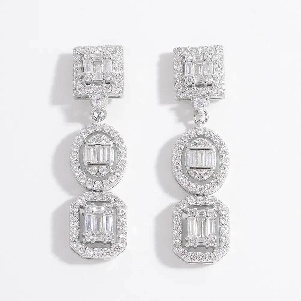 925 Sterling Silver Inlaid Zircon Earrings - Ultim8 Designs 4 U