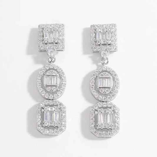 925 Sterling Silver Inlaid Zircon Earrings - Ultim8 Designs 4 U