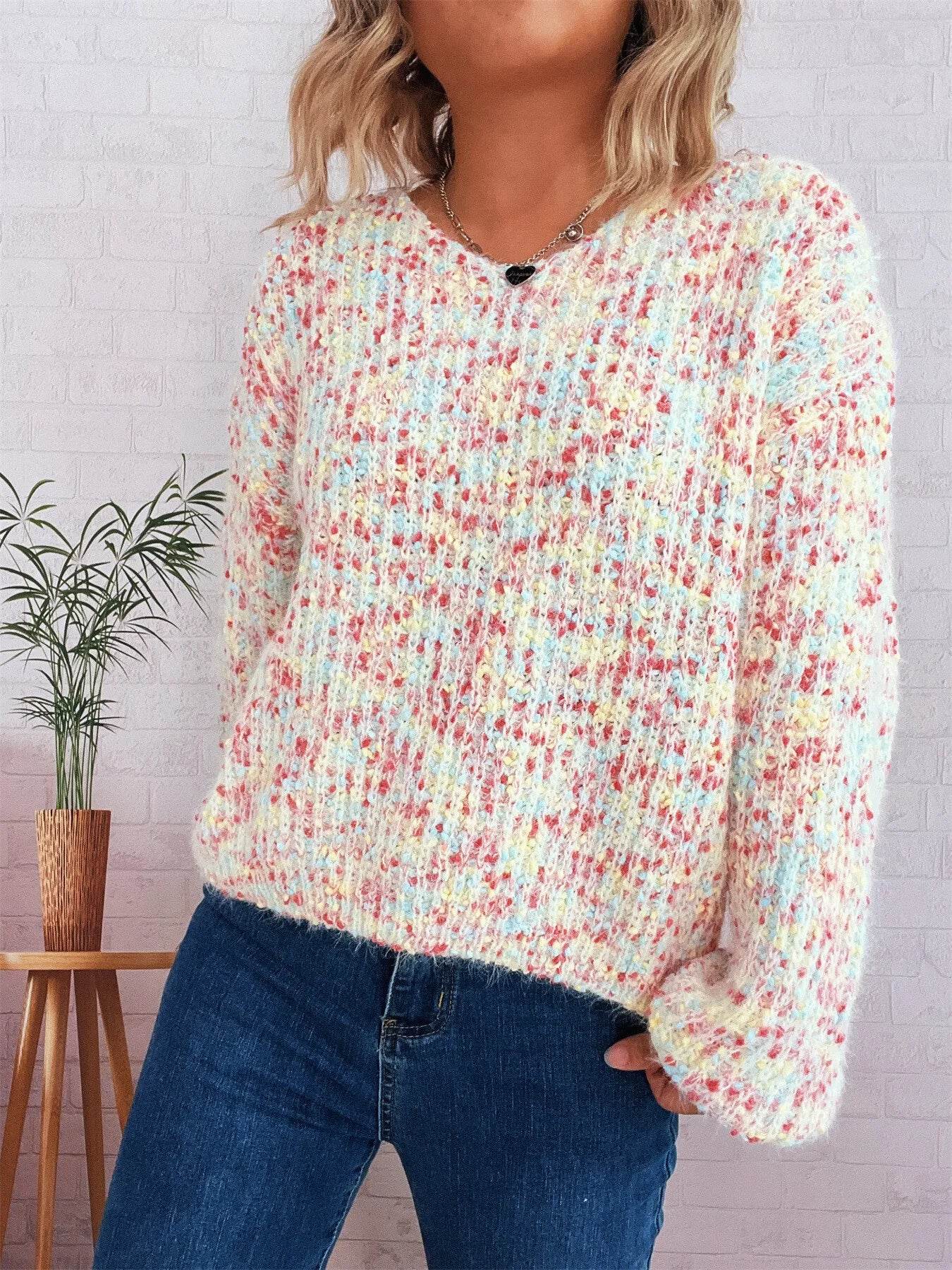 Colorful Long Sleeve Sweater - Ultim8 Designs 4 U
