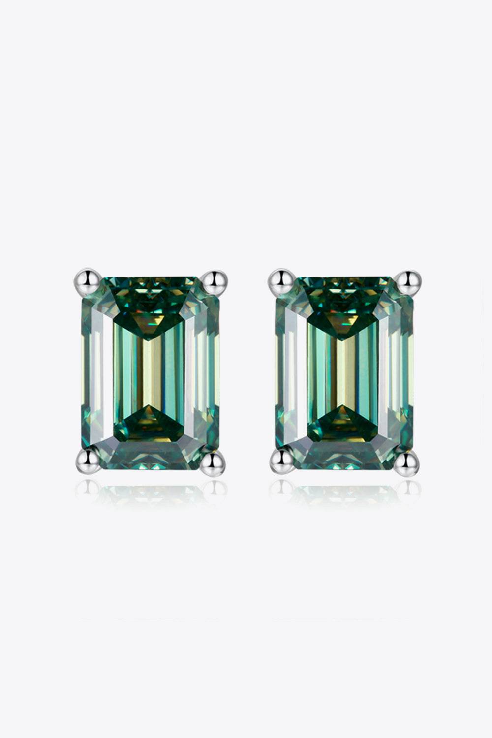 2 Carat Moissanite Stud Earrings in Green - Ultim8 Designs 4 U