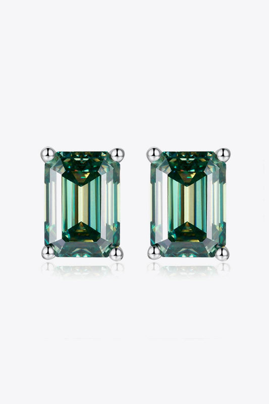 2 Carat Moissanite Stud Earrings in Green - Ultim8 Designs 4 U