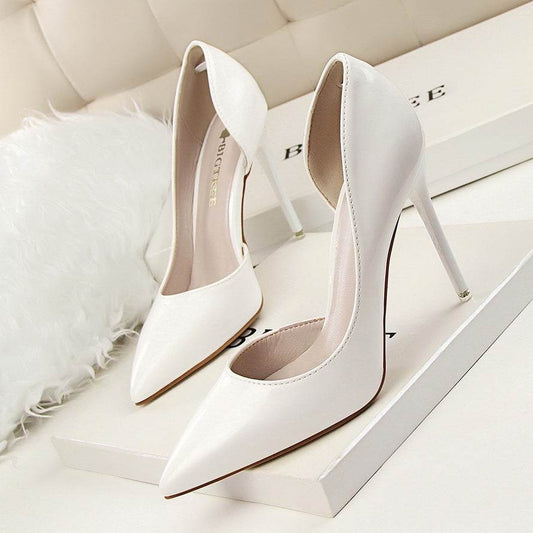 Stiletto patent leather shallow pointed high heels - Ultim8 Designs 4 U
