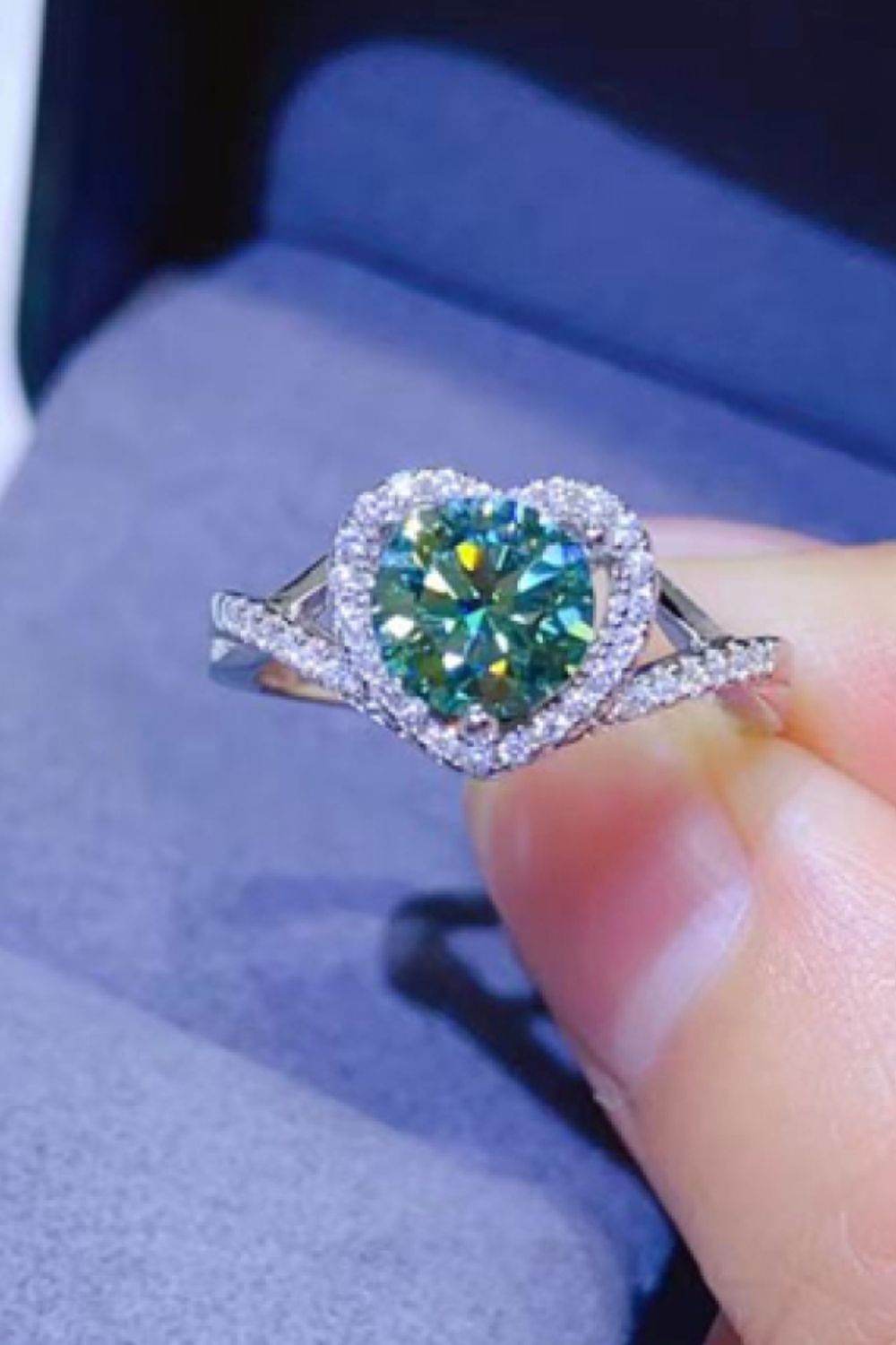 Adored 1 Carat Moissanite 925 Sterling Silver Heart Ring - Ultim8 Designs 4 U