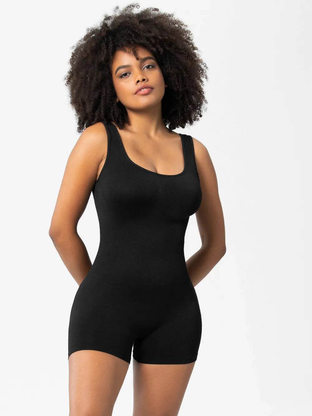 Scoop Neck Wide Strap Shaping Romper - Ultim8 Designs 4 U