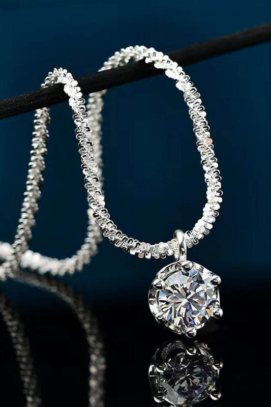 1 Carat Moissanite 925 Sterling Silver Necklace - Ultim8 Designs 4 U