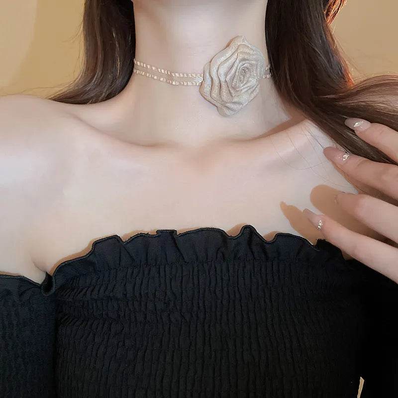 3D Rose Alloy Buckle Necklace - Ultim8 Designs 4 U
