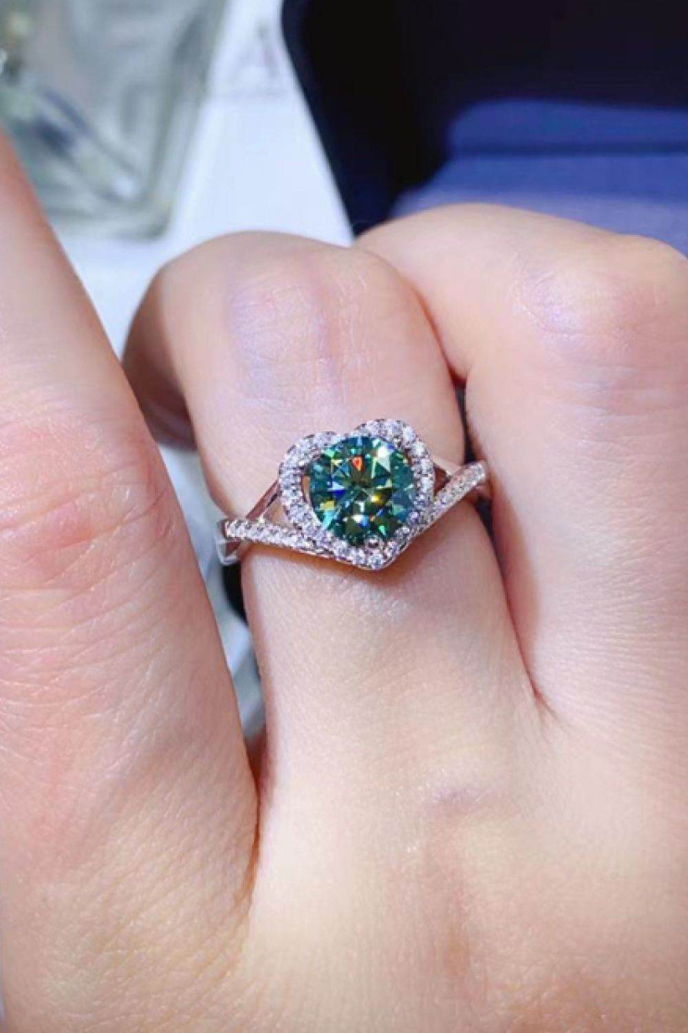 Adored 1 Carat Moissanite 925 Sterling Silver Heart Ring - Ultim8 Designs 4 U