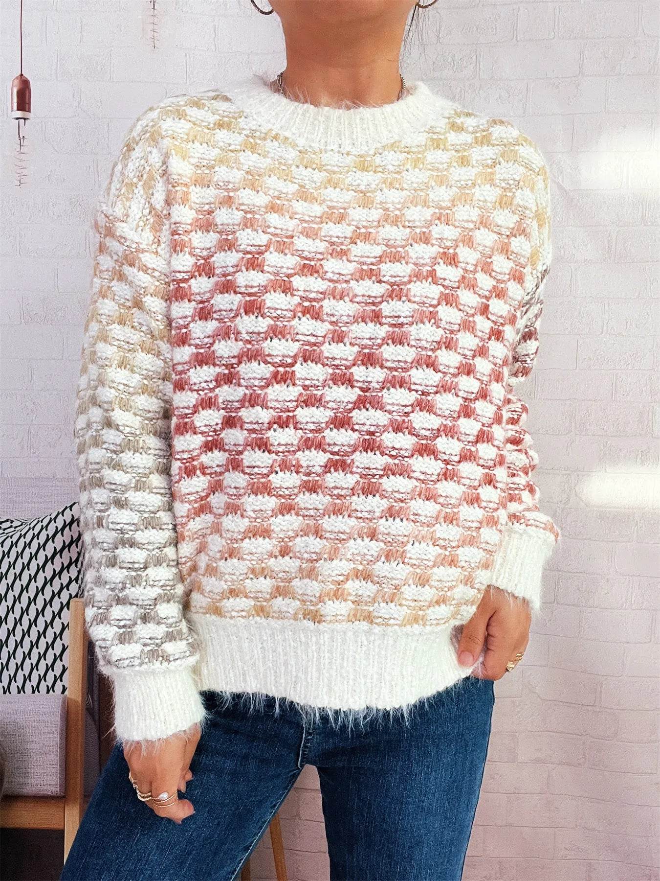 Rainbow Gradient Round Neck Sweater - Ultim8 Designs 4 U