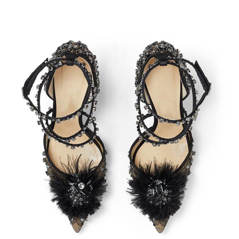 Nude Lace Rhinestone Floral Pumps - Ultim8 Designs 4 U