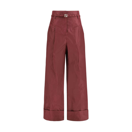 Fendi Bordeaux Silk Dress Pants