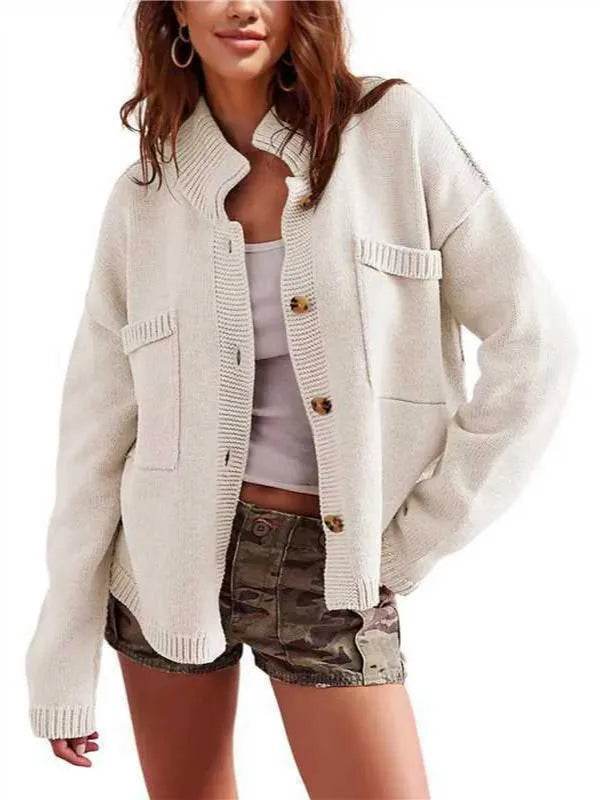 Ribbed Hem Button Up Cardigan - Ultim8 Designs 4 U