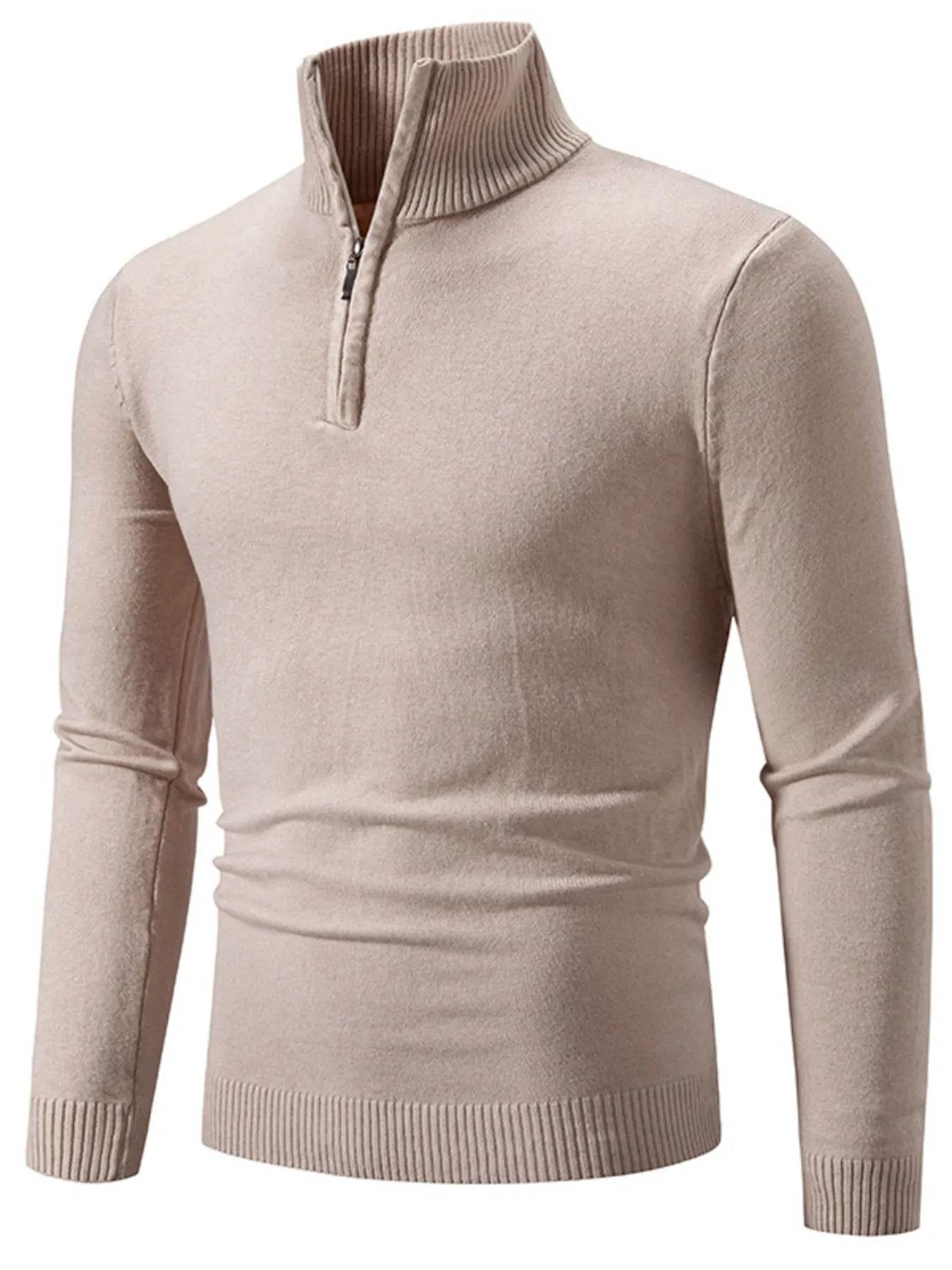 Men's Plus Size Quarter-Zip Turtleneck Sweater - Ultim8 Designs 4 U